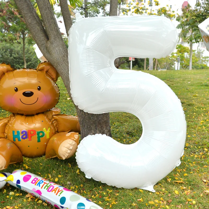 32-inch digital balloon children's first birthday decoration party scene layout photo props Aluminum film helium inflated