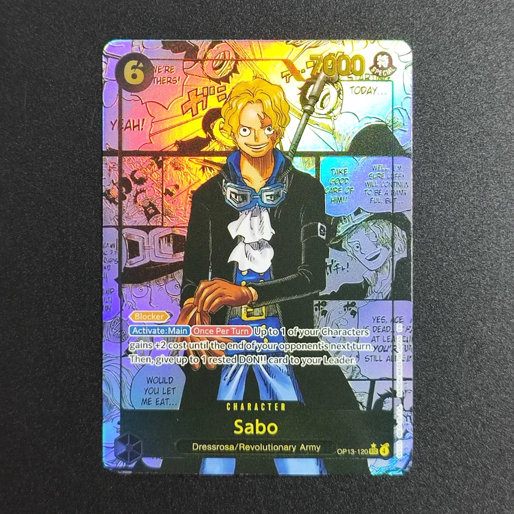 DIY Proxy OPCG One Piece English Sabo OP04-083 Manga OP13-120 Alternate Art Wanted Poster OP07-118 SP OP13-004 Game Card Toy - view 3