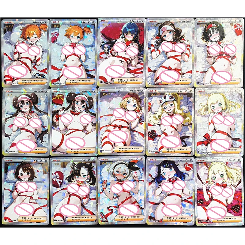 أنيمي شخصية DIY تحصيل بطاقة لانا هو الرماد كيتشوم Mewtwo Lillie الليزر فلاش بطاقة الصبي اللعب عيد الميلاد هدية عيد ميلاد #4