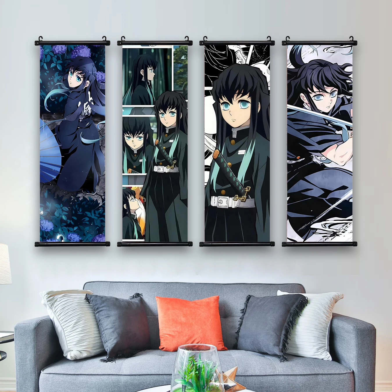 DemonSlayer Muichiro Tokito Wallpaper Hanging Scroll Poster Wall Artwork Canvas Painting Picture Print Anime Home Decoration Art