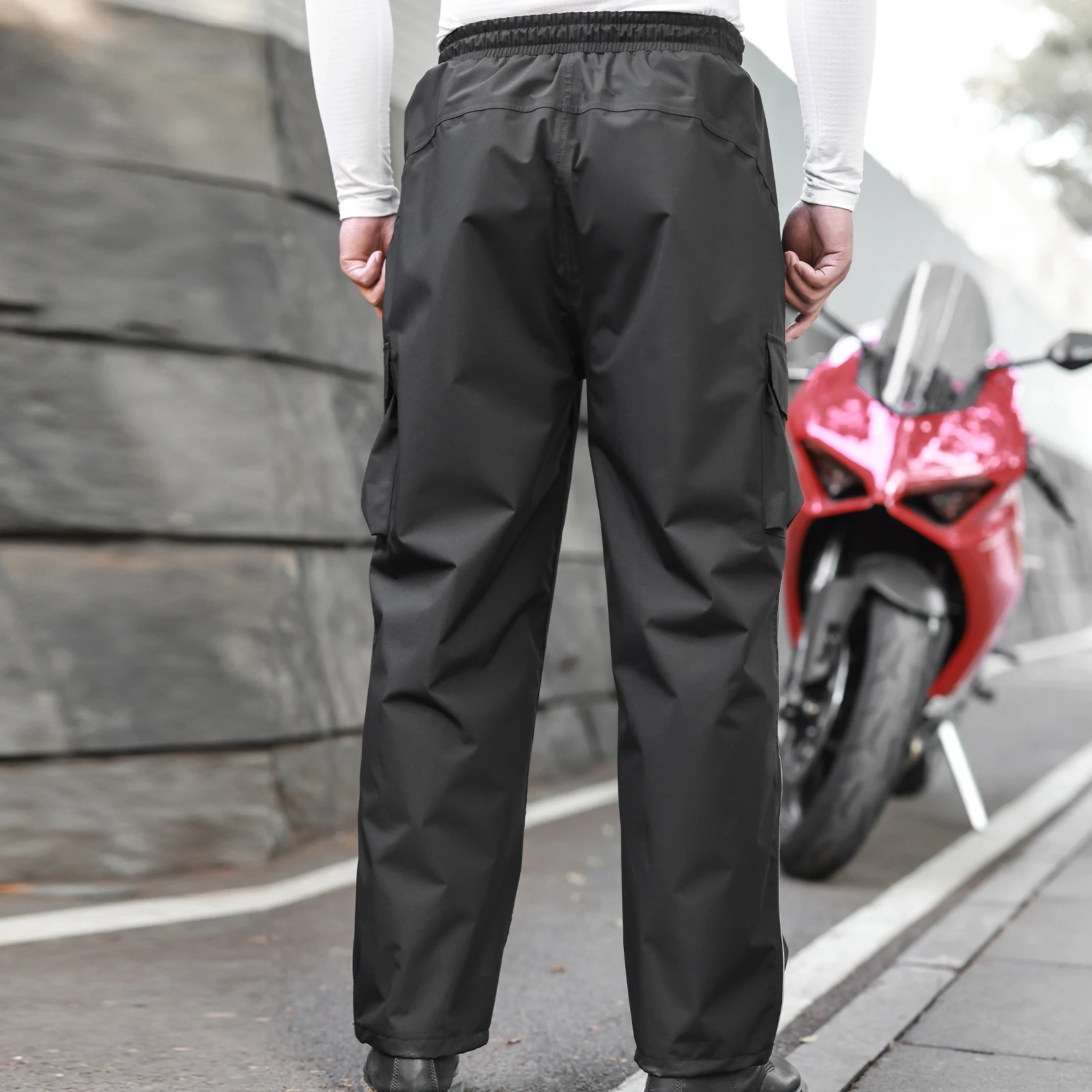 WOSAWE Radfahren Regenhose Outdoor Regenschutz Hosen Motorrad Klettern Camping Radfahren Sport Berg Regen Hosen Überschuhe – Detail 19