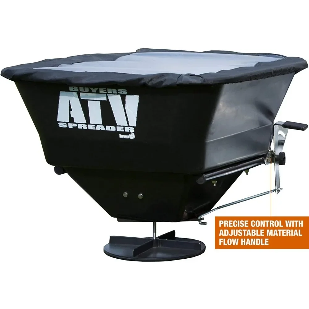 Esparcidor de transmisión, esparcidor multiusos para sal, semillas y fertilizante, 100 lb de capacidad con cubierta de lluvia, ATV/UTV Deer Feed