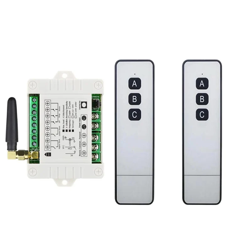 AC 110V 220V 2CH Wireless remote control switch Motor forward inversion forward/reverse/stop for- shutters/gate/projection