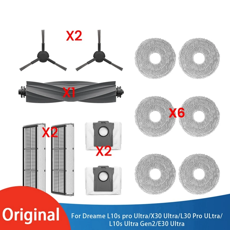 B03C 13 Buah Kit Sikat dan Filter untuk Dreame L10S Pro X30 L30 Pro L10S Gen2 E30 Pengganti Aksesori Penyedot Debu Ultra