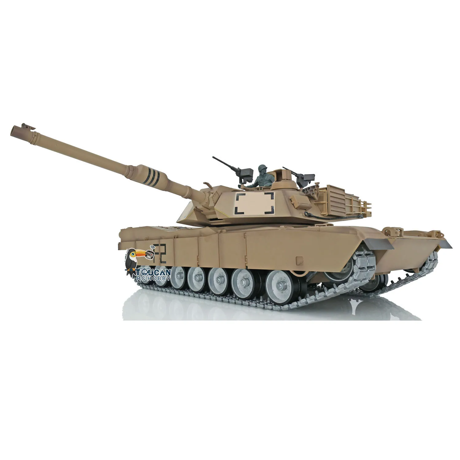 Stock statunitense HengLong 1/16 RC Carro armato Abrams 3918 360 °   La torretta 7.0 personalizza il modello di gioco emozionante Panzer con ruota in metallo con riavvolgimento a barilotto