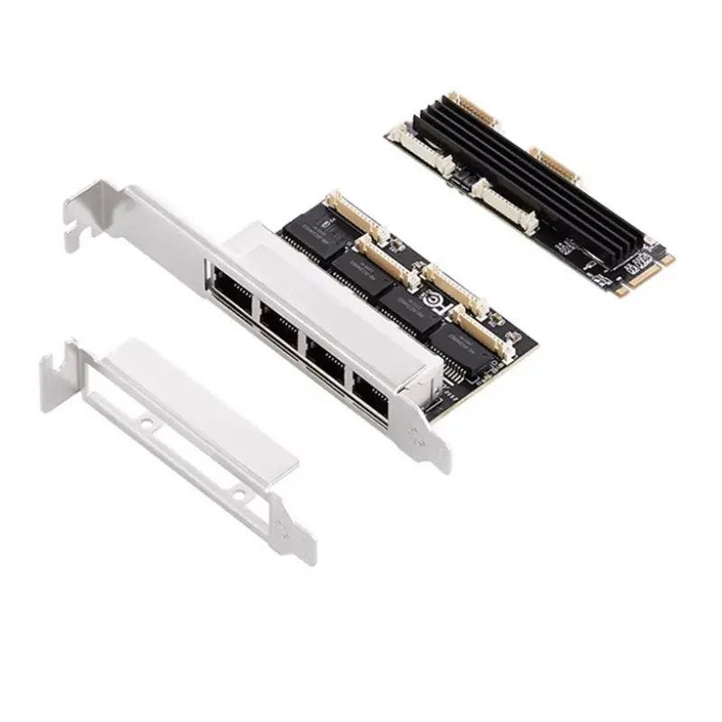 AU61-M. 2 To 4 Ports RJ45 Gigabit Ethernet Network Card B+ M Key 10/100/1000Mbps NIC Network Adapter For Realtek RTL8111H Chip
