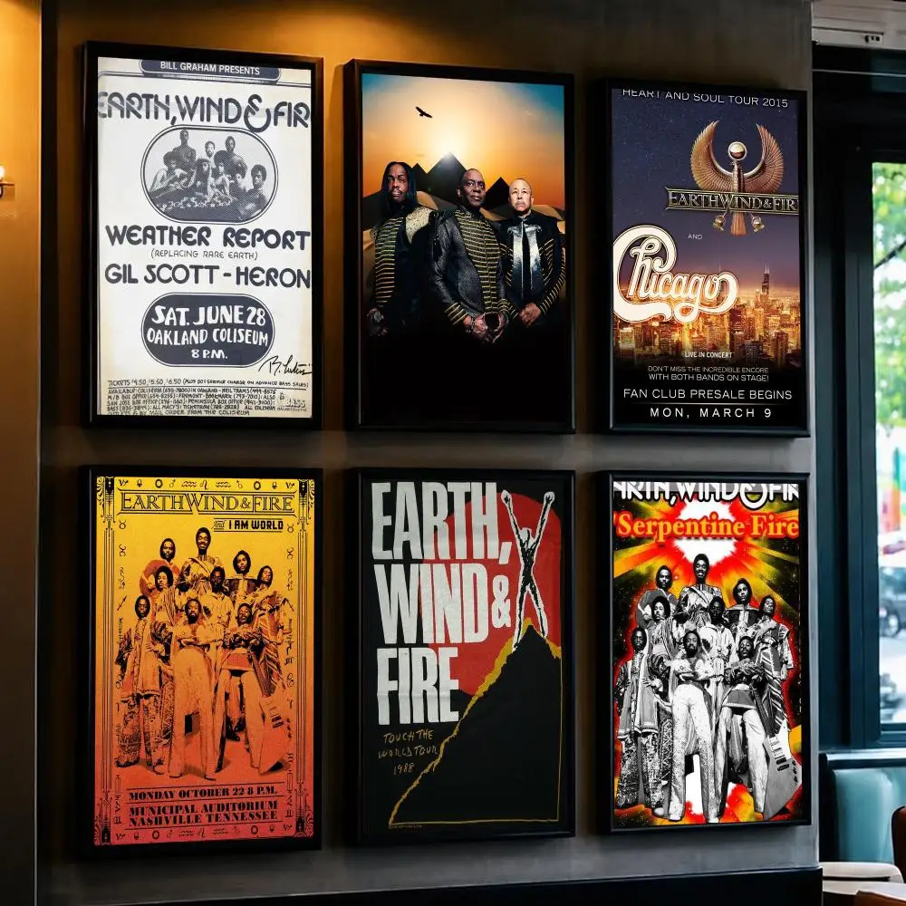 band E-Earth Wind And Fire-E Poster Decorative Wall Art Sticker for Cafe Office Bedroom and Living Room
