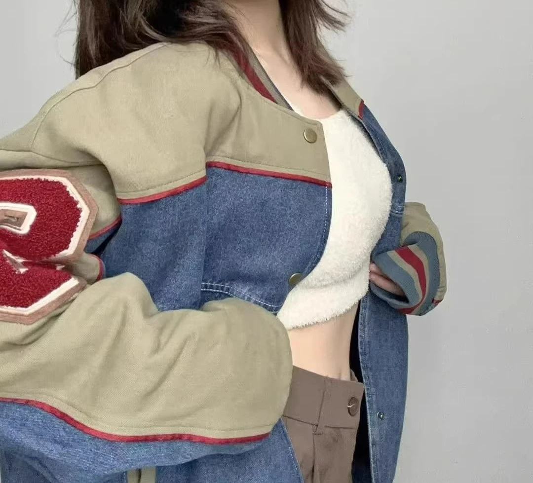 سترة ريترو لربيع وخريف 2025 بتصميم نسائي بألوان متباينة وربط كاوبوي متعدد الاستخدامات #2