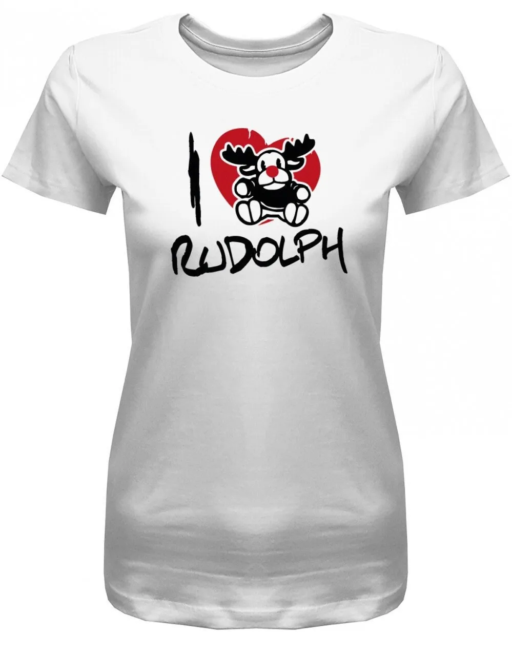 I Love Rudolph Weihnachten Damen T Shirt