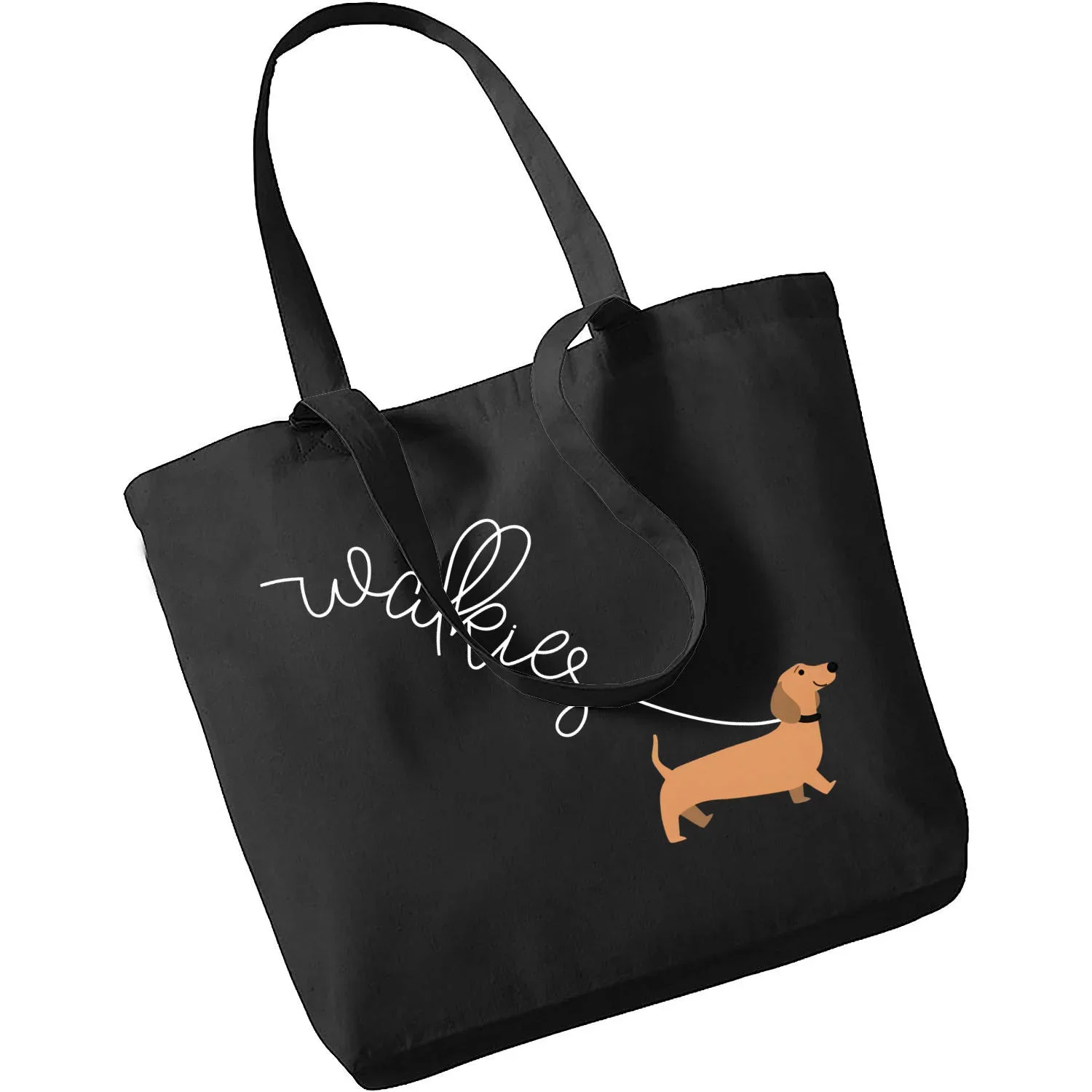 Ladies Shoulder Bags Dachshund Teckel Funny Cute Dog Animal Casual Foldable Shopping Bag Linen Bag Outdoor Beach Bag