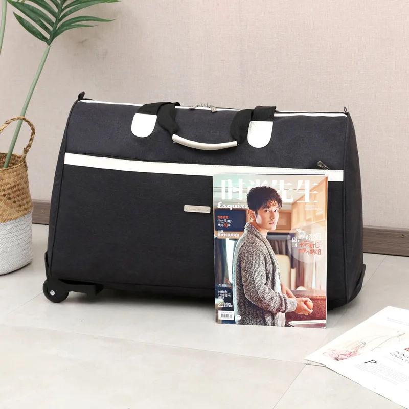 Luggage Trolley Travel Bag Tote Canvas Top-handle Shoulder Portable Unisex Boarding Case