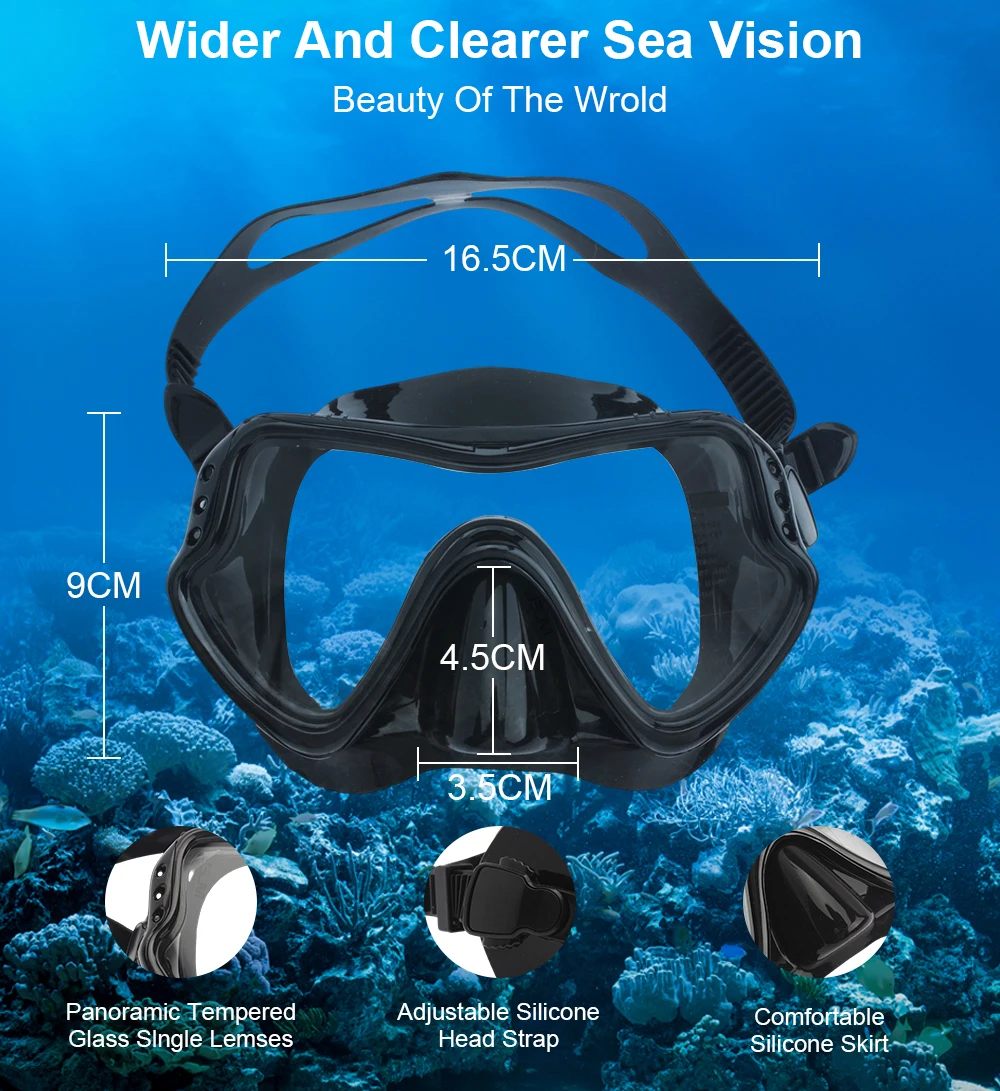 JSJM 2024 New Professional Snorkel Diving Mask and Snorkels Goggles Glasses Diving Swimming Tube Set Snorkel Mask Adult Unisex