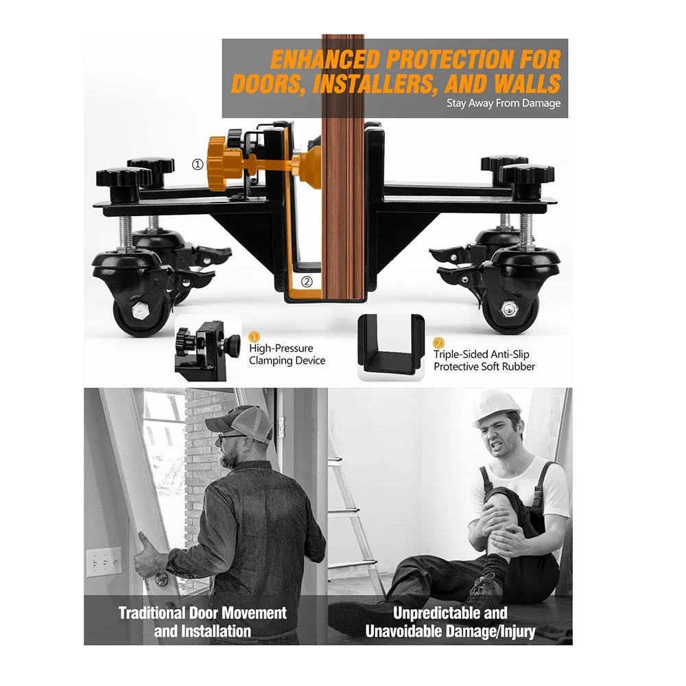 Door Installation Kit, Heavy Duty Door Board Dolly for 1-3/8