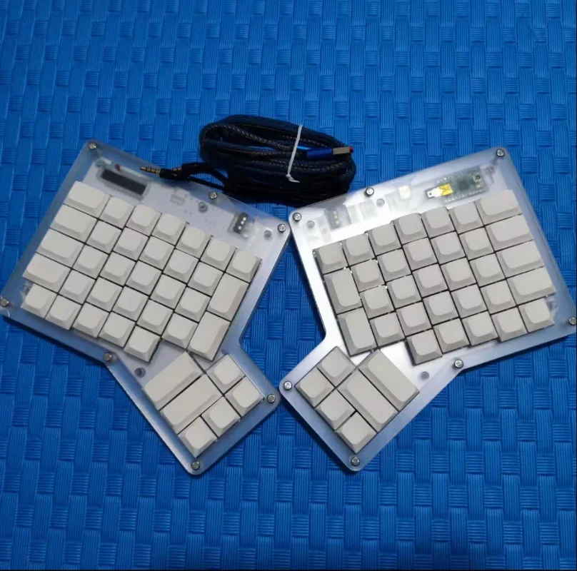 Ergodox Split Mechanical Keyboard Transparent Frosted Acrylic/3D Wired Custom Hot Swap Ergonomic Gaming Dual Handed Keyboard Kit