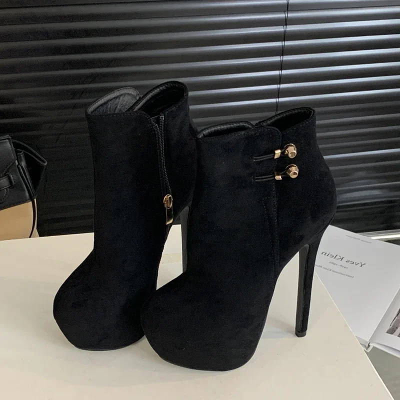 Eilyken Spring Autumn Platform Women Ankle Boots Sexy Fetish Ultra Thin High Heels Nightclub Party Pumps Shoes