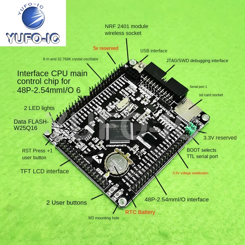 Free Ship 2pcs STM 32f407vet6 Development Board-M4stm Minimum System Board A.R.M Core Board
