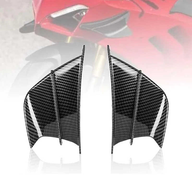ABS Motorcycle Side Winglets Air Deflector Wing Kit Spoiler Gloss For Yamaha YZF R1 R6 R3 R25 BMW S1000RR 50 125 Carbon Fiber