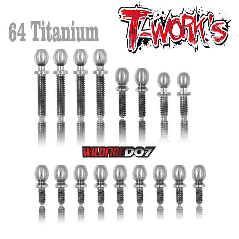 

Original T works TP-032 64 Titanium Ball End set For VBC D07 professional Rc part