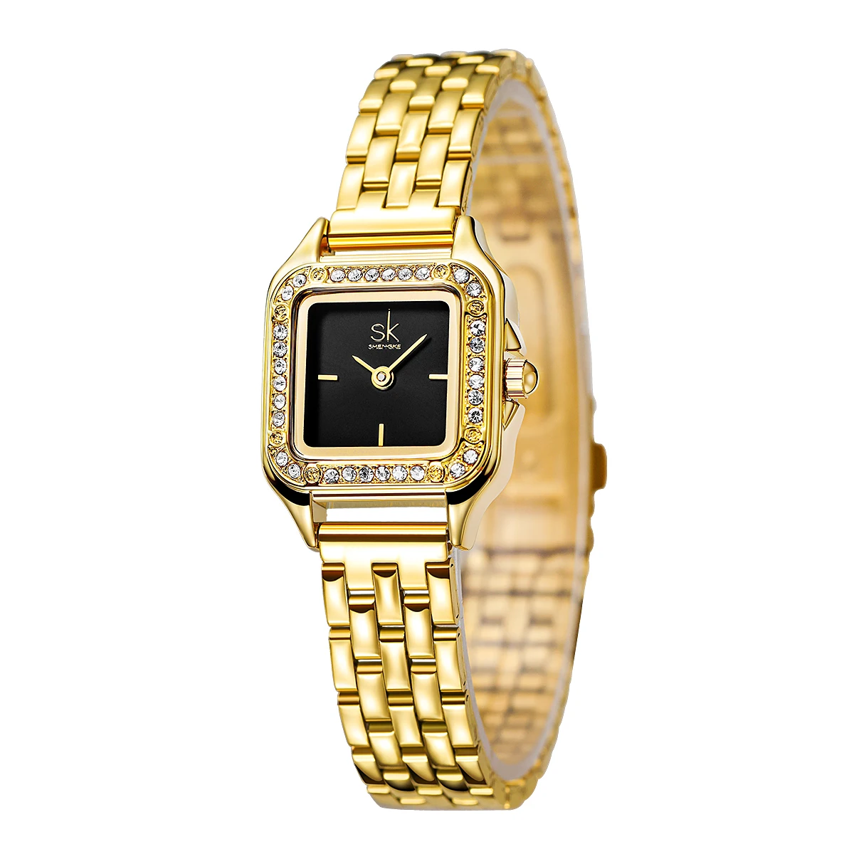 Orologio da polso in oro con diamanti di lusso a mano con cinturino in acciaio inossidabile da donna di nuova moda per donna Relojes Hombre