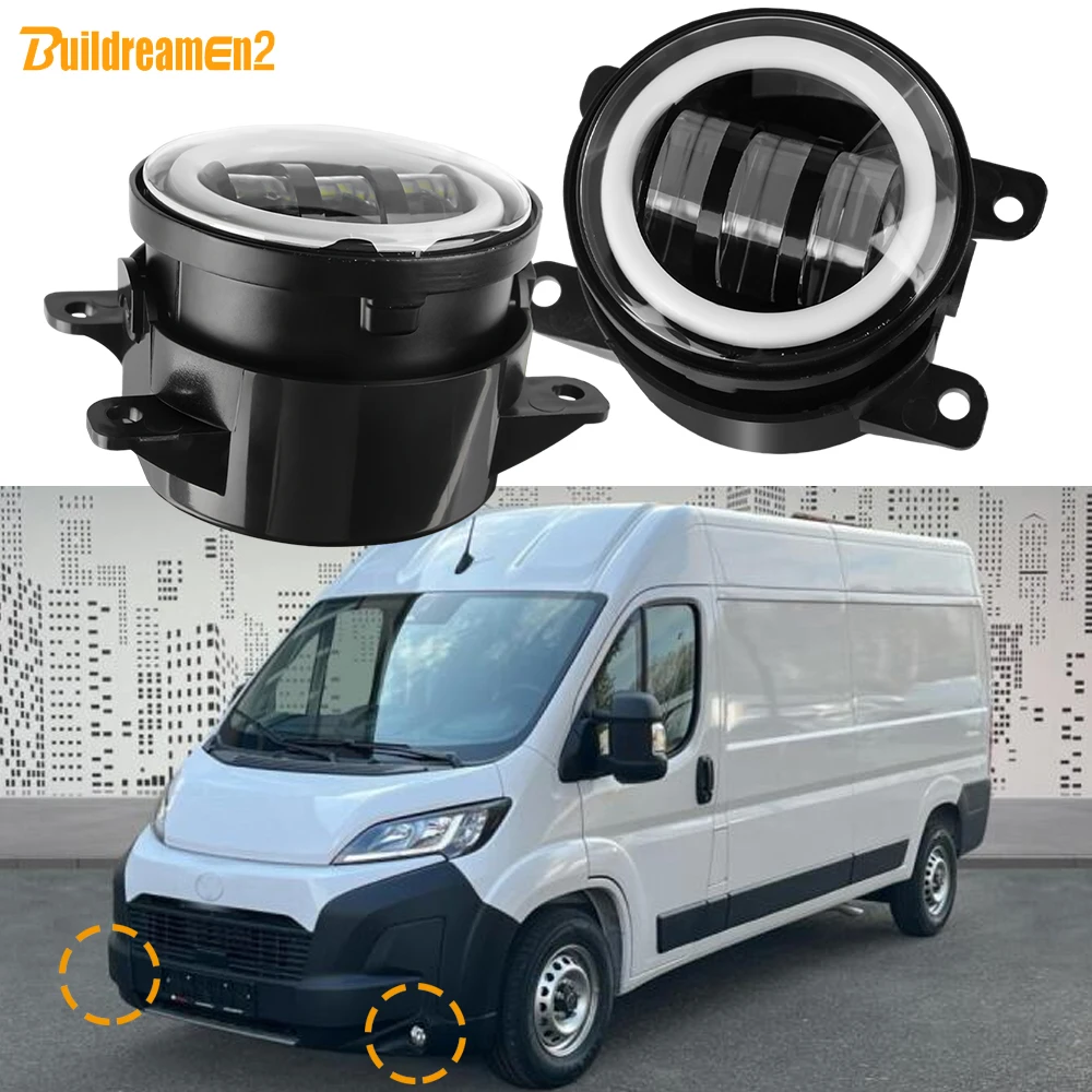 3IN1 Function Car LED Lens Fog Light + Angel Eye Daylight DRL + Turn Lamp 30W H11 For Toyota Proace Max 2023 2024 2025 2026