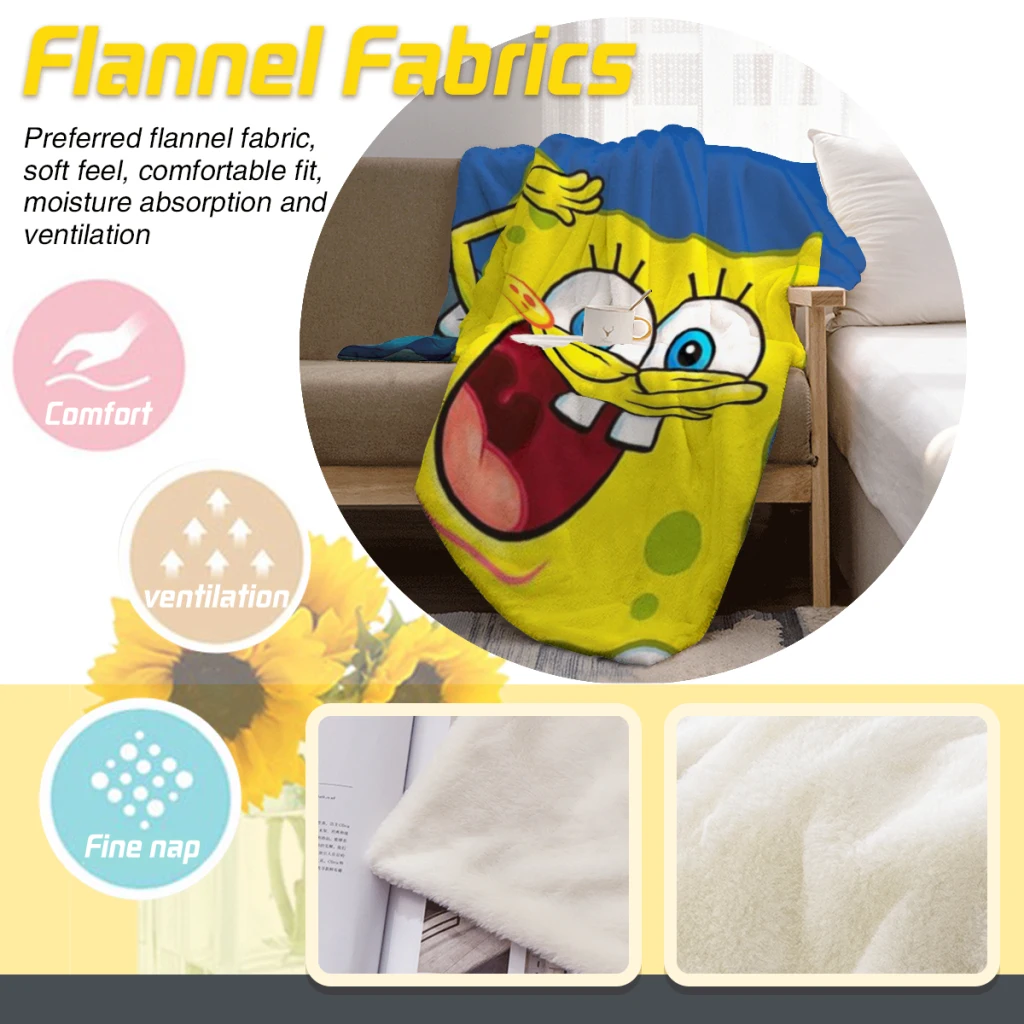 Spongebob Deken Sofa Slaapkamer Bed Home Office Dutje Deken Auto Reizen Picknick Dekens Cadeau