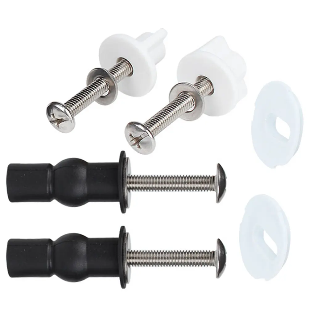 

1 Set Toilet Seat Bolts Replacement Kit Stainless Steel Pom Pp Rubber Anti-Rust Fasteners For Bathroom Toilet Repair Plumbing