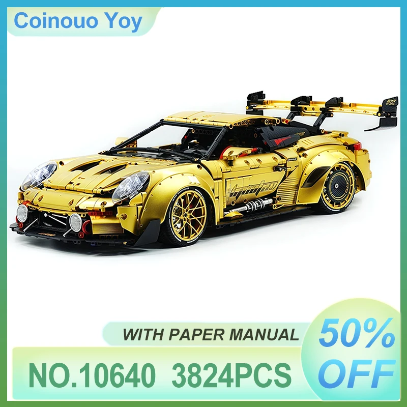 GULY 10640 3824 шт. MOC Технический пульт дистанционного управления Спортивный автомобиль Строительные блоки Кирпичная сборка Модель Детские игрушки Рождественский подарочный набор