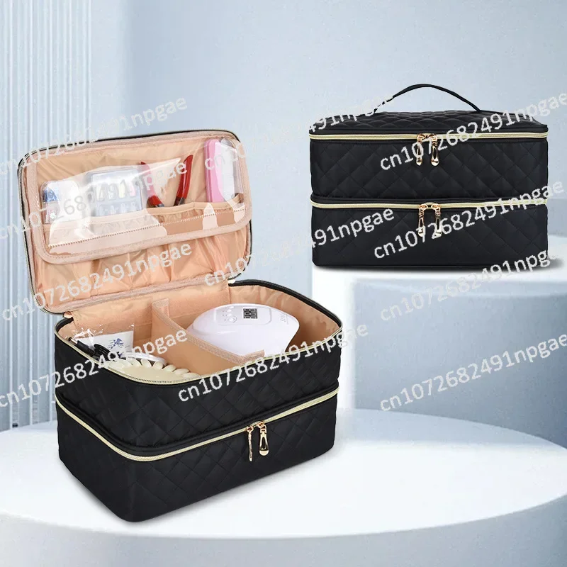 Hot-selling Large-capacity Foldable Cosmetic Bag Double-layer Nail Art Tool Storage Waterproof Nail Polish Bag Wholesale