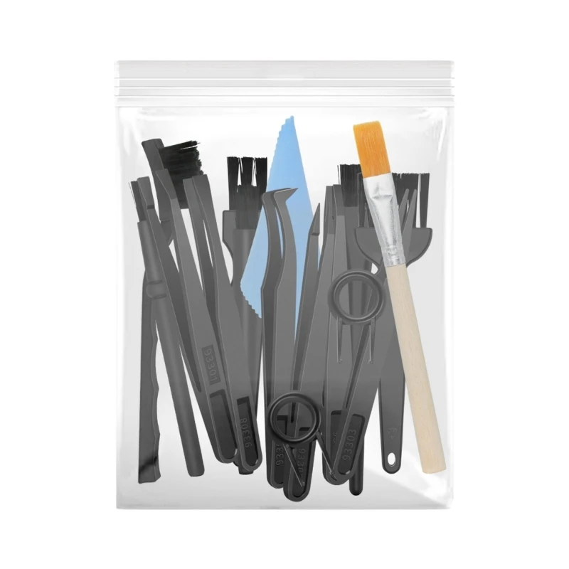 Professionelles 16-in-1-Set mit elektronischen Reinigungswerkzeugen mit verschiedenen Bürsten und Gebläse M76A – Detail 1