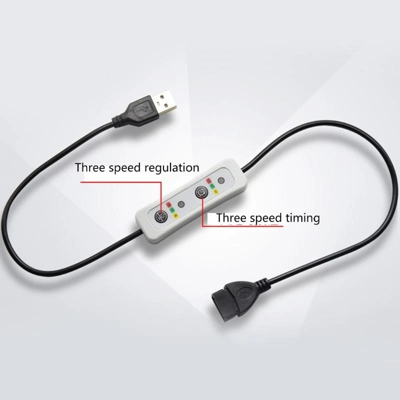 02DD 3 Speed Control USB Extension Cable with Switch Cord Fan Controller Equipment