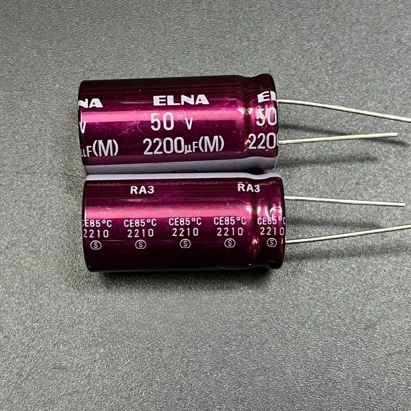 Genuine ELNA 50V2200uF RA3 Series 16x31.5mm Audio Capacitor 50V222MJ7 Purple Robe High-quality Audio Electrolytic Capacitors
