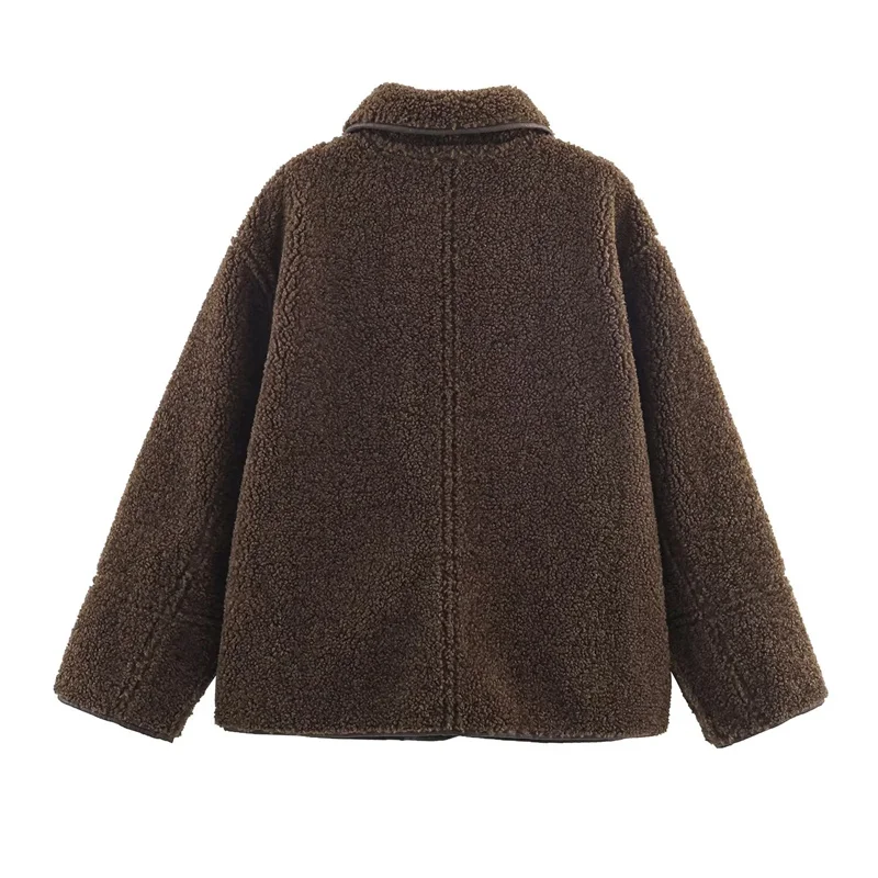 Damesjas Herfstjas Omkeerbaar bont en leer Damesoverjas Corduroy leren jas