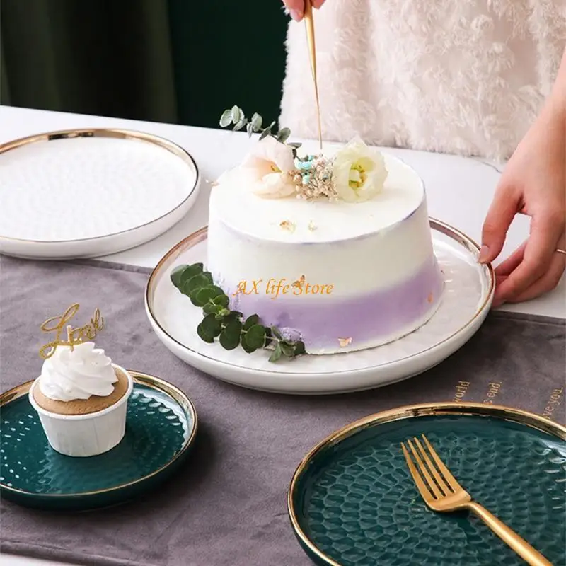 

J2HA Ceramic Cake Stand Desserts Plates Table Cake Cake Cake со стеклянной крышкой для кексов