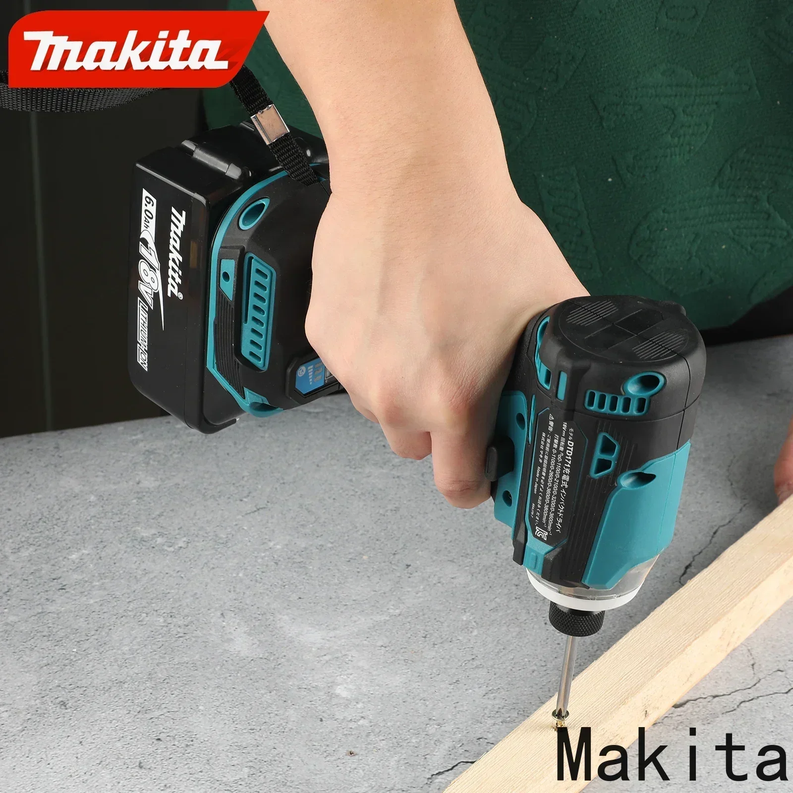 2025 ماكيتا DTD171 18 فولت مفك تأثير بدون فرش، طقم مفك براغي لاسلكي خفيف الوزن، أداة طاقة بطارية ليثيوم أيون DIY