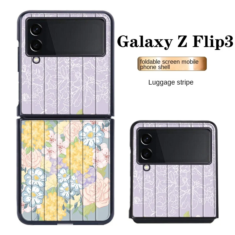 Flower Pattern Mobile Phone Case Suitable for Samsung Z Flip 3 5g Folding Mobile Phone Case Galaxy Z Flip 3 Protective Case