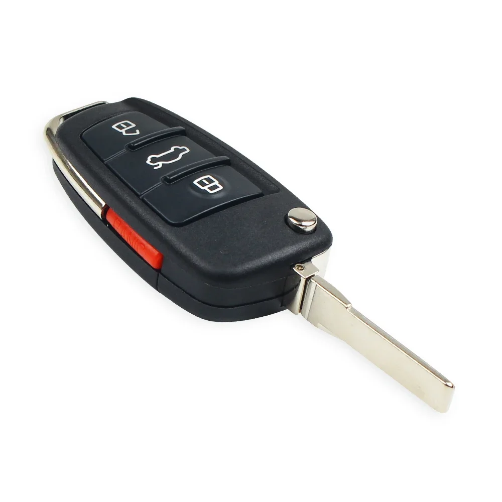 KEYYOU 3 4 Buttons Folding Smart Car Fob Housing Cover Replacement Remote Flip Key Case Shell For Audi A3 A4 A6 Q7 TT HU66 Blade view 3