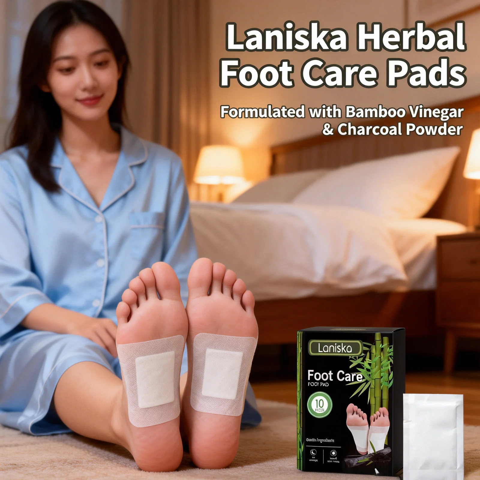 Herbal Foot Patches Help Sleeping Relieve Stress Deep Cleansing Weight Loss Body Detox Relaxation Stickers Feet Care Tools 5PCS