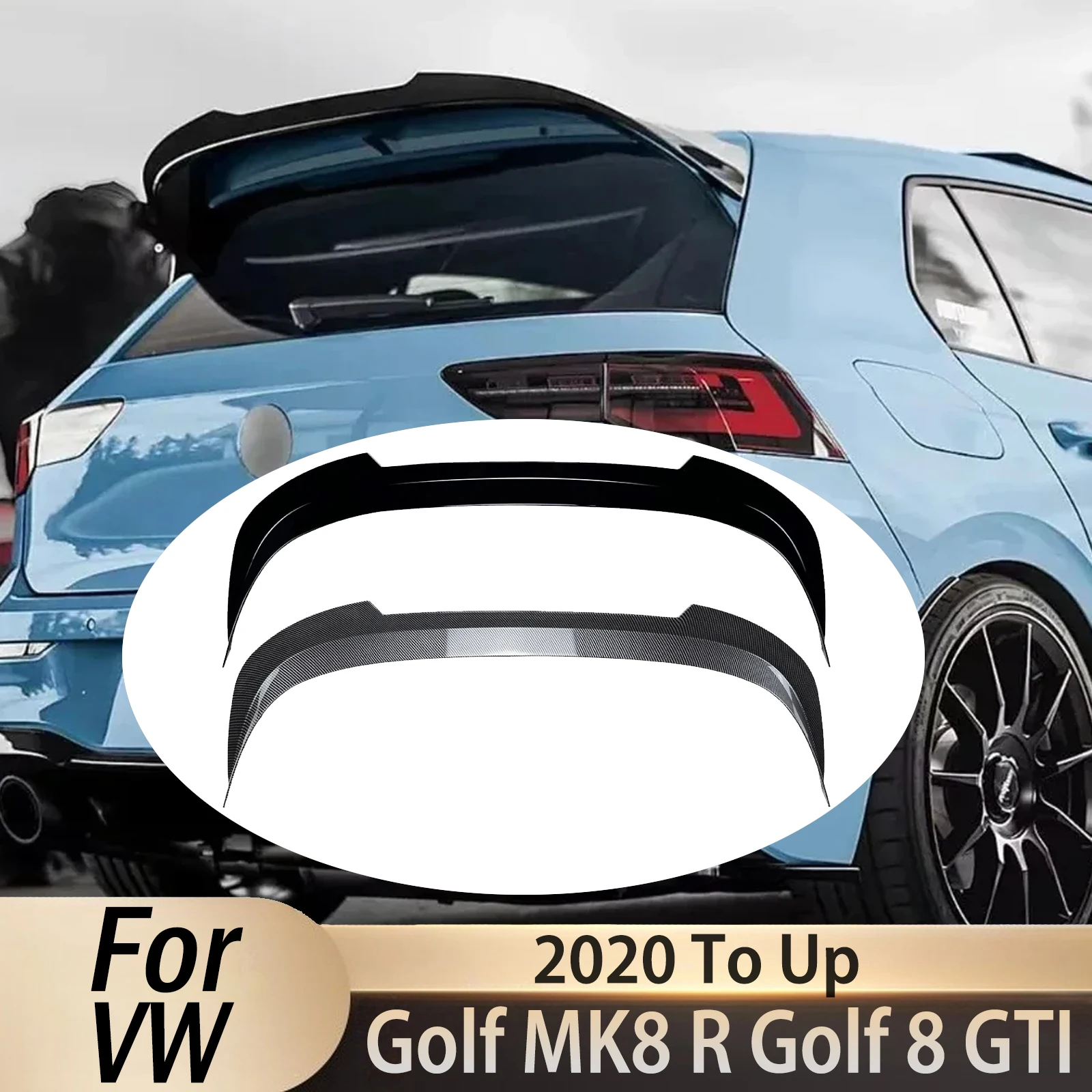 

For VW Golf MK8 R Golf 8 GTI Maxton 2020 To Up Sport Style Car Of Rear Roof Tail Wing Rear Trunk Boot Splitter Spoiler Body Kits