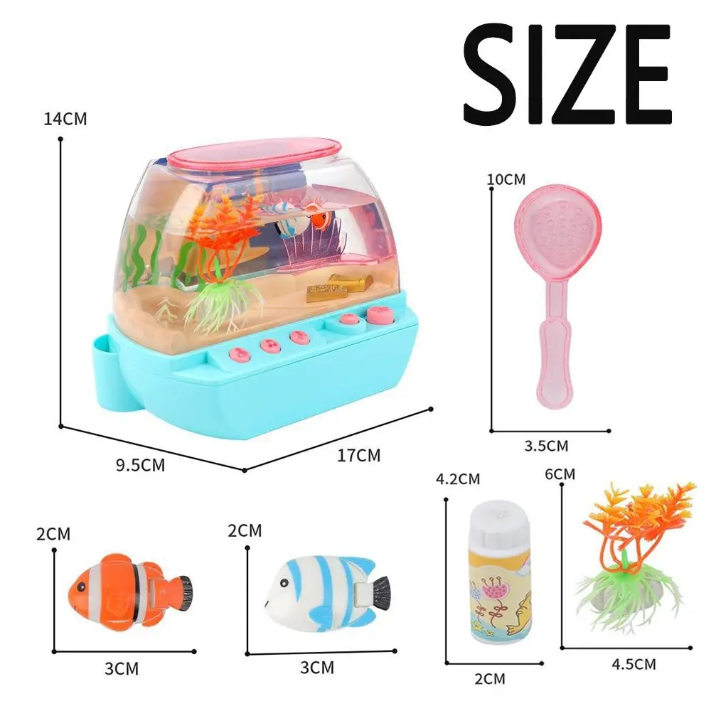 Creative Artificial Aquarium Toy Light Up Lovely LED Light Up Tank Electric Fake Fish Tank Mini Simulation Fish Tank Desktop