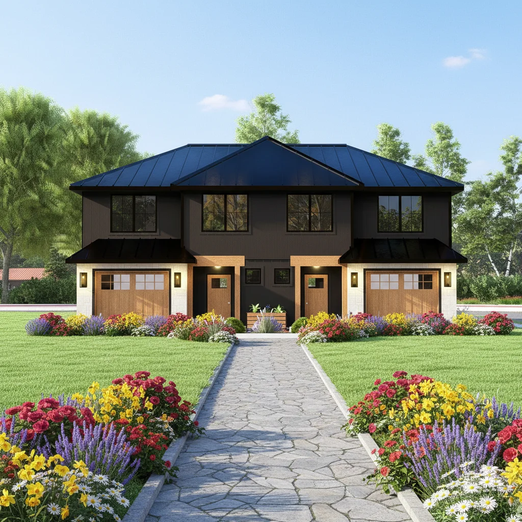 Energy-Efficient Light Steel Prefab Duplex Villa, Modern Home with Double-Glazed Windows & Insulated Walls