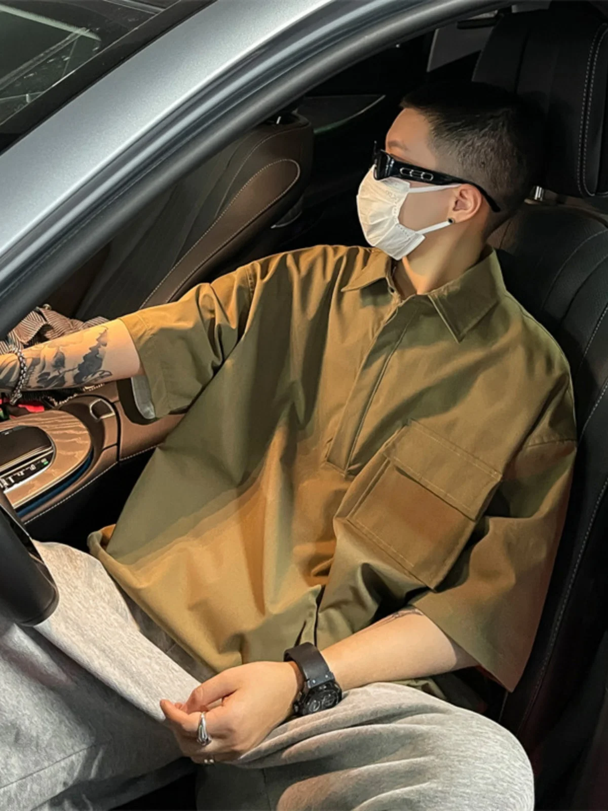 

Мужская рубашка American Style Coffee с коротким рукавом: уникальный дизайн для работы и отдыха, модная новинка весна-лето