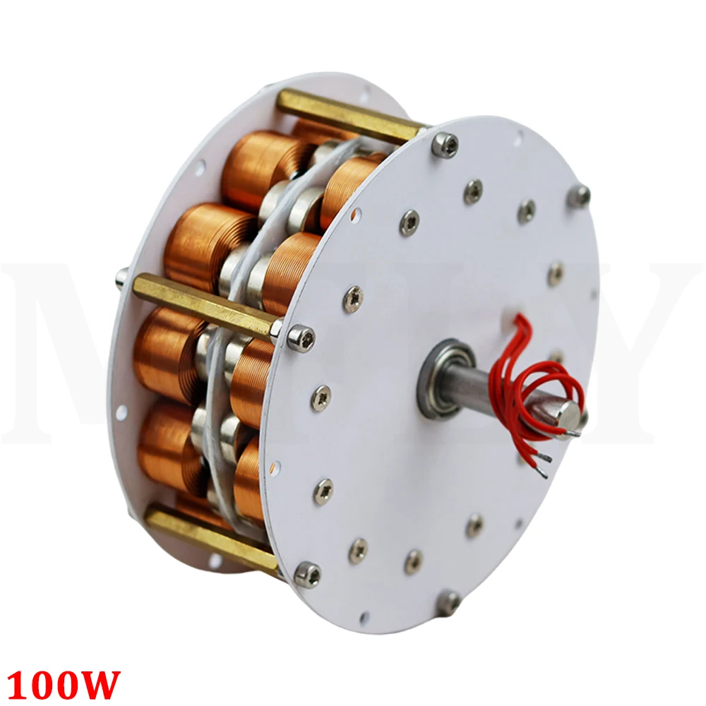 Double-layer High-power Disk Type Iron Core Generator for Ultra-low Speed, Efficient, Multipole, Strong Magnetic Three-phase AC