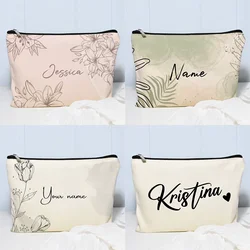 Organizador de cosméticos con nombre para mujer, bolso de mano personalizado para dama de honor, bolsa de aseo de viaje de lona, bolsas de maquillaje, monedero, regalo de boda, nuevo, 2024