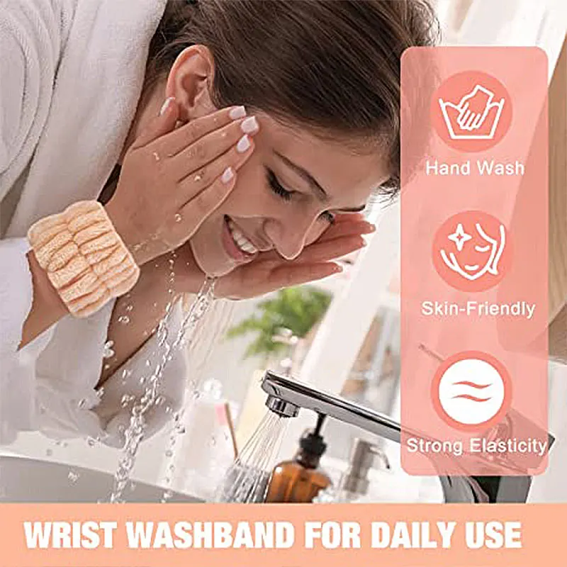 Wrist Washing Belt Soft Microfiber Towel Wristbands For Washing Face Water Absorption Prevent Wetness Wrist Washband