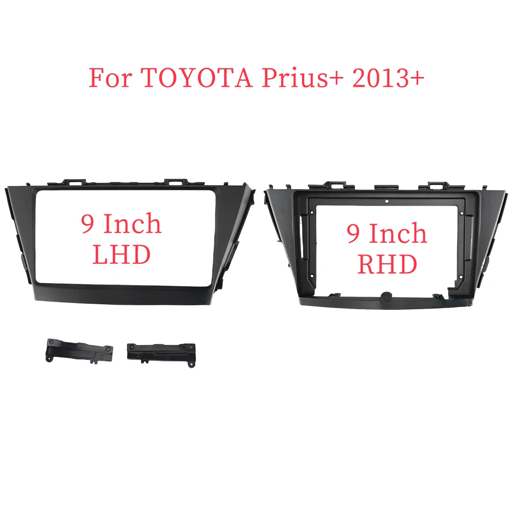 9 inch Car Fascia Radio Panel for TOYOTA Prius+ 2013+ Dash Kit Install Facia Console Bezel Adapter Plate Trim