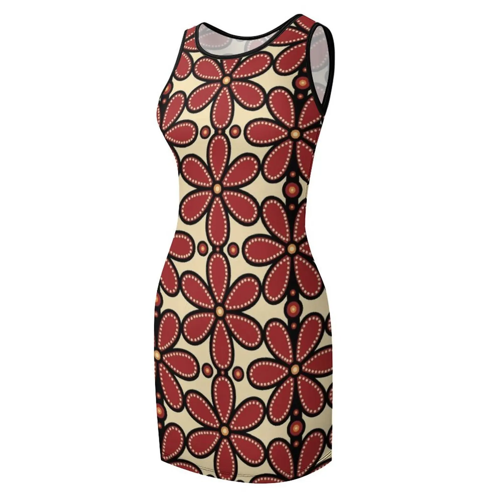 60s 70s Style Retro Vintage Mid-Century Daisy Flower Sleeveless Sundress bandage dress dresses for woman 2025