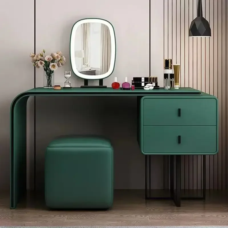 Luxury Nordic Container Lacquer Dressing Tables Shelf Mirror Makeup Desks Dressers Coiffeuse Home Penteadeira Bedroom Furniture