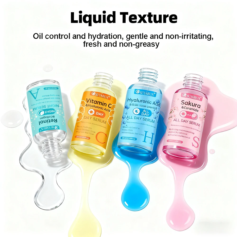 مجموعة مصل ترطيب SUYARUN 24H ACHS مكونة من 4 قطع - جوهر ترطيب الوجه طوال اليوم مع حمض الهيالورونيك والفيتامينات | مكافحة الشيخوخة #3