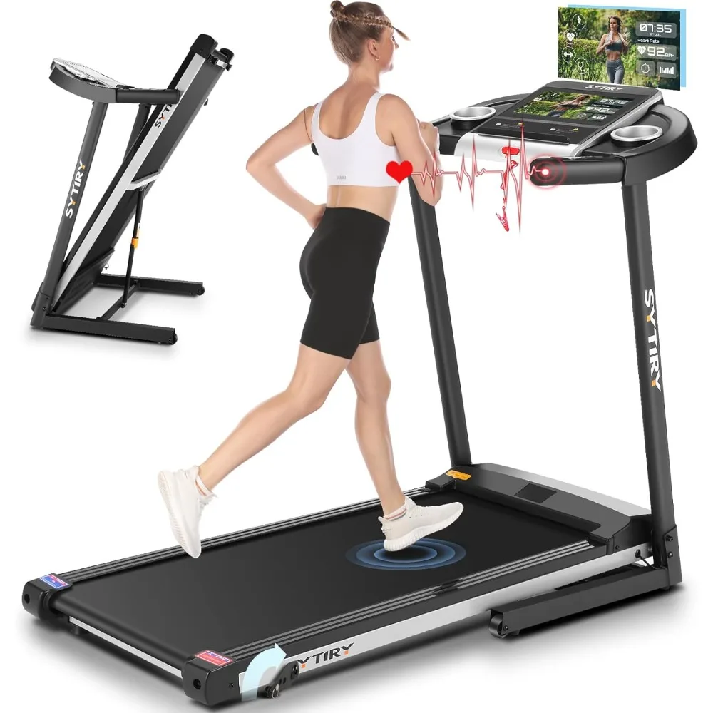 Incline Treadmills for Home with TV Screen and WiFi, 3.25HP Smart Walking Pad Treadmill with Incline, 10” Touchscreen