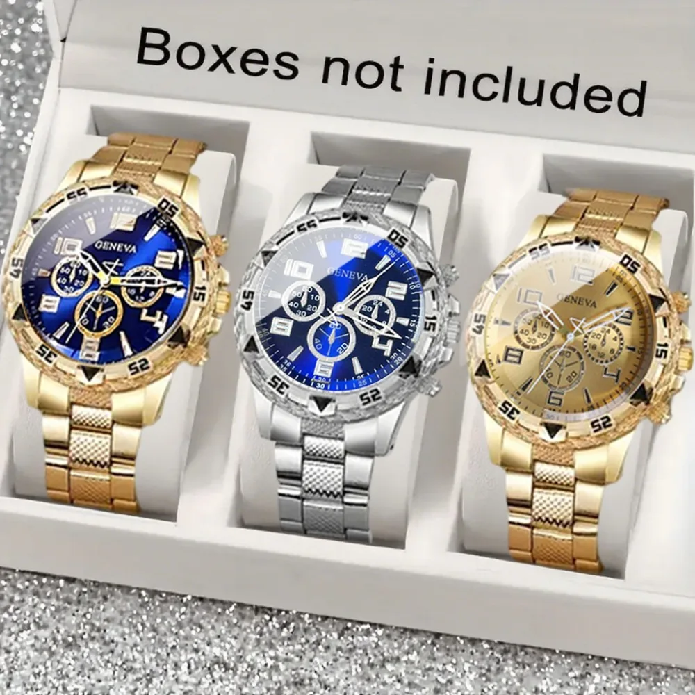 

[Кварцевые часы для мужчин] Мужские часы из 3 шт./компл., модный комплект кварцевых мужских часов, классические мужские часы, мужской подарок